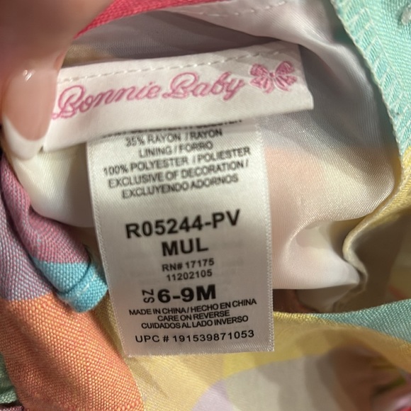 Bonnie baby girl pastel plaid spring flutter dress ruffled  button back 6-9 MO - Picture 6 of 9